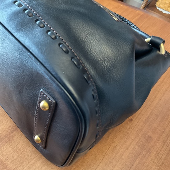 Dooney & Bourke Black Florentine Flap Satchel with Whipstitch - Picture 9 of 16